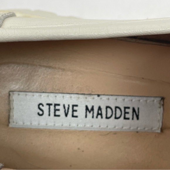 STEVE MADDEN Cream LAWRENCE chunky loafer size slip on CHUNKY penny loafers 40 - Picture 8 of 10